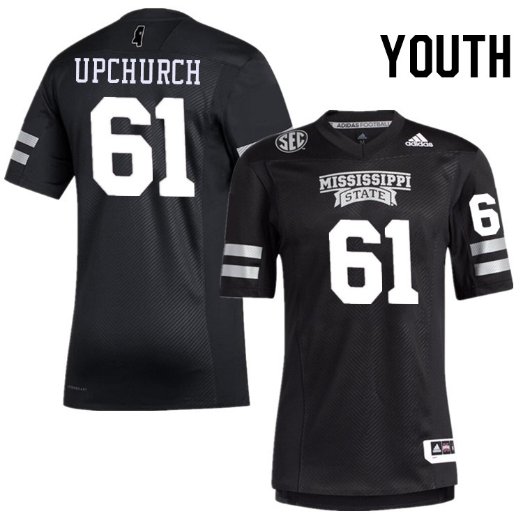 Youth #61 Karsten Upchurch Mississippi State Bulldogs College Football Jerseys Stitched-Black